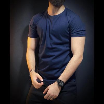 Men's Jersey T-Shirt - Plain Round Neck - Blue
