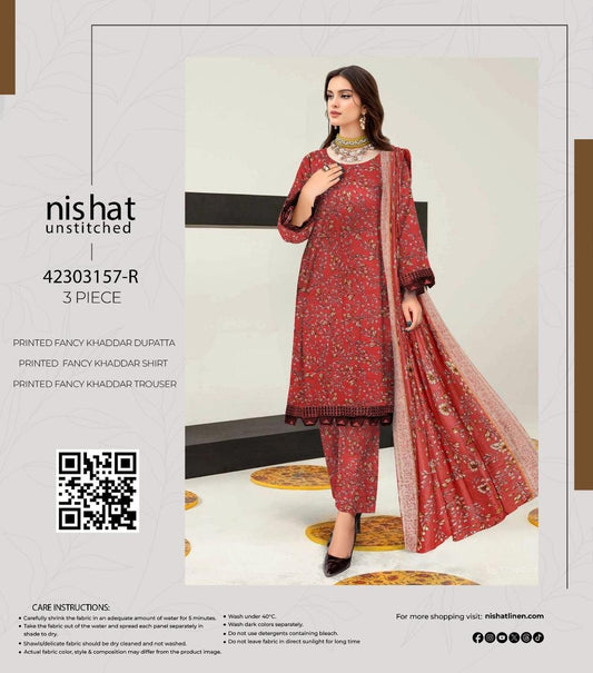 Women's Premium Unstitched Khaddar Printed Suit