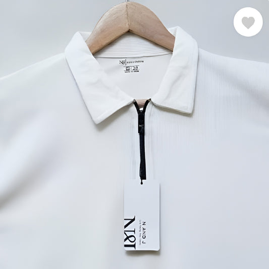 Men's Cotton Zipper Polo T-Shirt