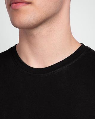 Men's Stitched Round Neck T-Shirt, Black