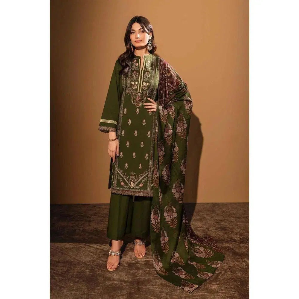 3-Piece Women's Unstitched Lawn Suit – Printed Design