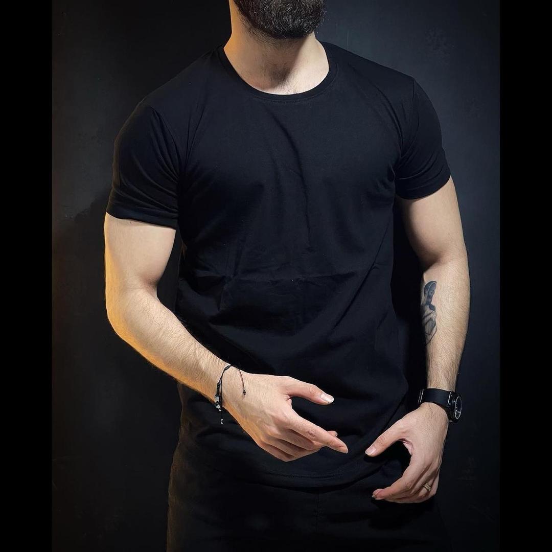 Men's Plain Black Jersey T-Shirt
