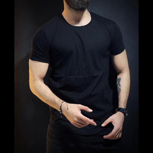 Men's Plain Black Jersey T-Shirt