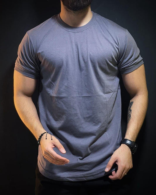Premium Men's Grey Jersey T-Shirt - 1 Pc, Round Neck