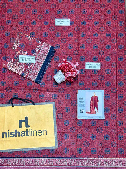 Premium Printed Khaddar Suit - 3 Pcs Set