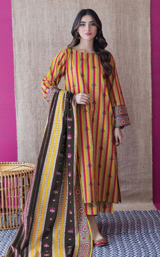 3-Piece Printed Khaddar Suit