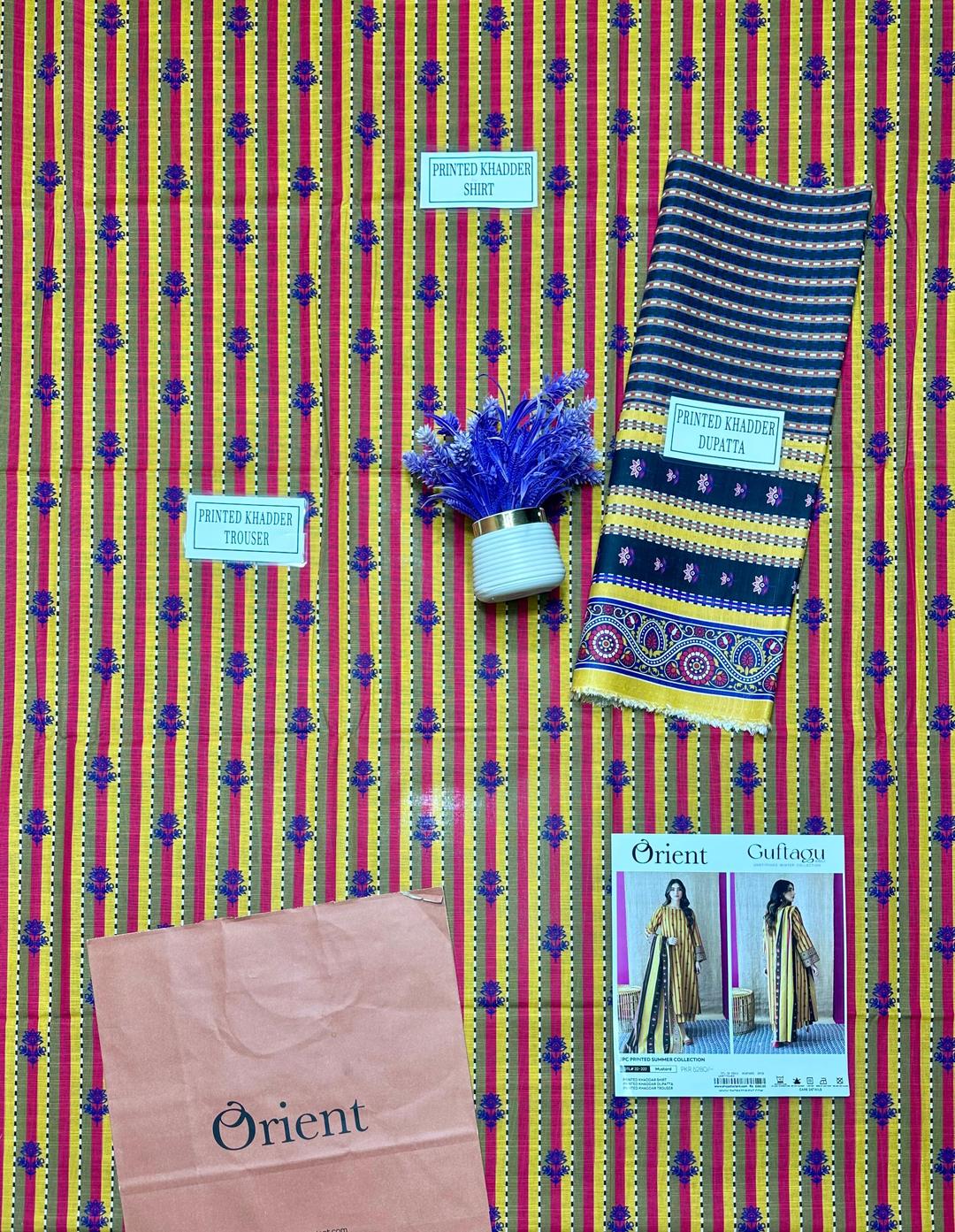 3-Piece Printed Khaddar Suit