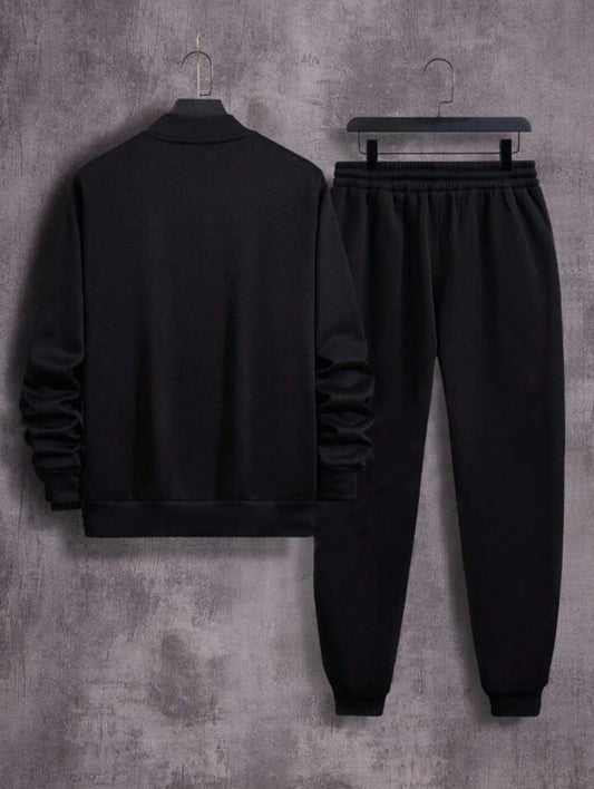 Men's Fleece Plain Zipper Track Suit