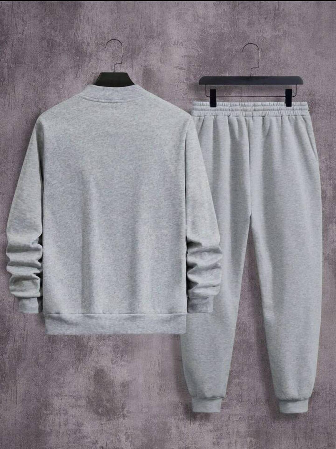 Men's Fleece Plain Zipper Track Suit