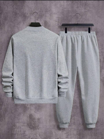 Men's Fleece Plain Zipper Track Suit