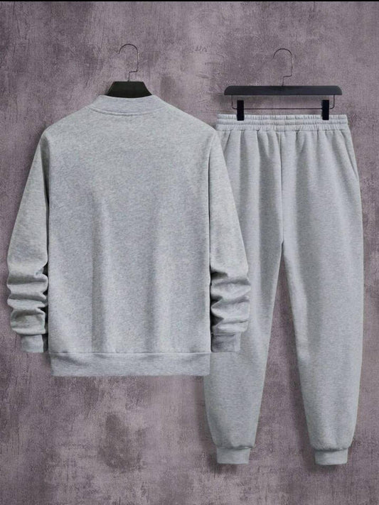Men's Fleece Plain Zipper Track Suit