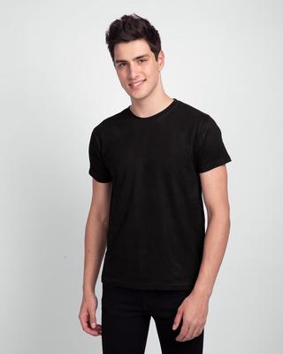 Men's Stitched Round Neck T-Shirt, Black