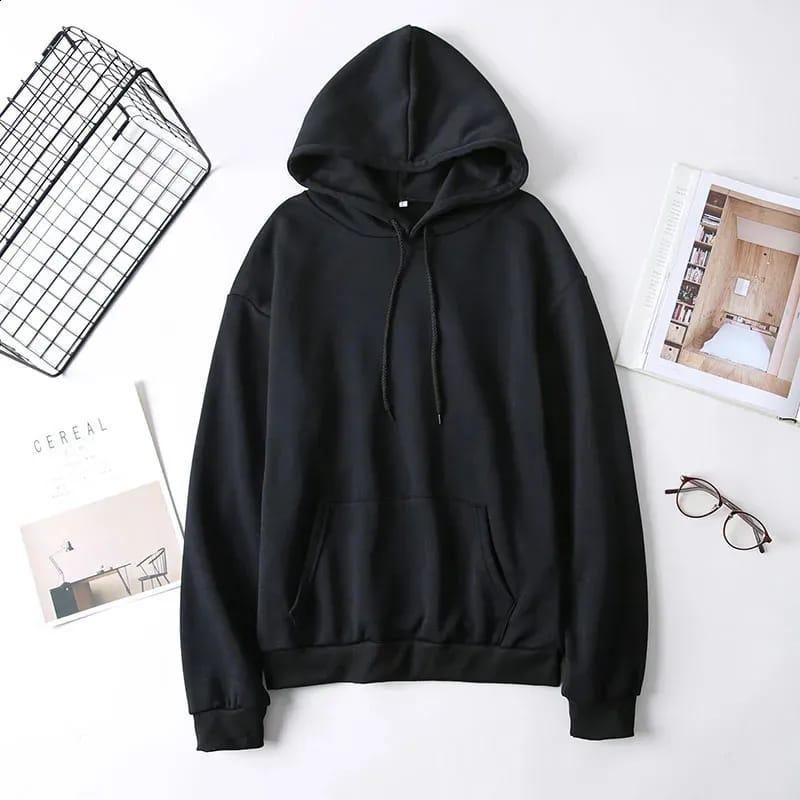 Stylish Black Fleece Hoodie