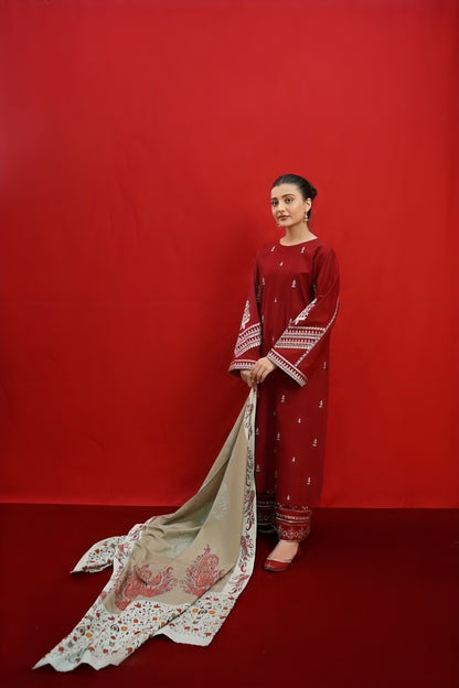 Premium Dhanak 3pc Unstitched