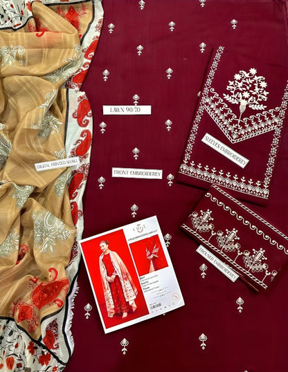 Premium Dhanak 3pc Unstitched