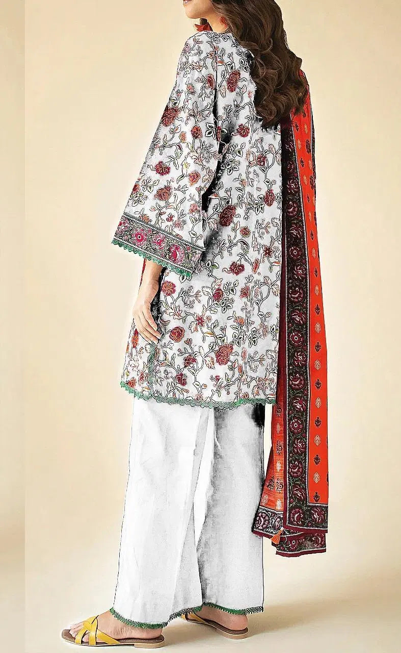 3 Pcs Women's Unstitched Printed Suit